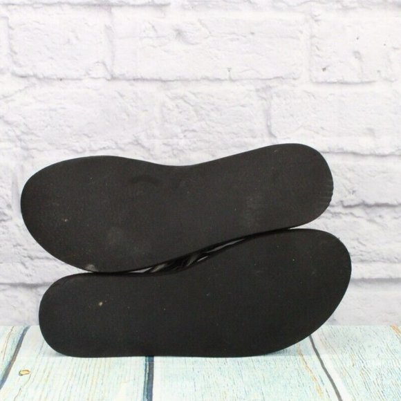 LL Bean Black Printed Nylon Flip Flops Summer Thong Sandals Size 11 M - Picture 9 of 9